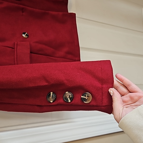 Shein Red peacoat jacket. Button front size 2xl - Picture 3 of 7
